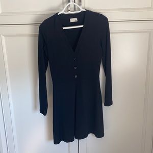 Aritzia cotton long sleeve button front mini dress